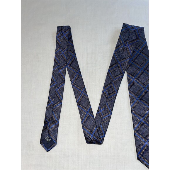 The Men’s Store Bloomingdale’s Men’s Dress Tie Size 56” Blue Striped Silk Italy - Picture 7 of 12